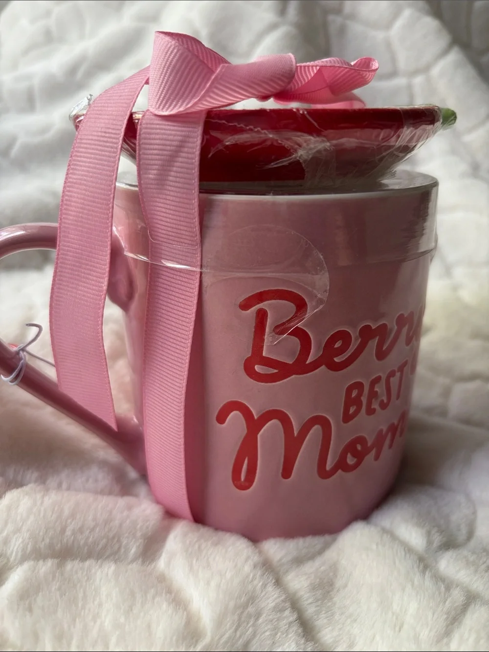 Berry Best Mom Pink Mug & Trinket Tray Gift Set - Charming Mom Gift