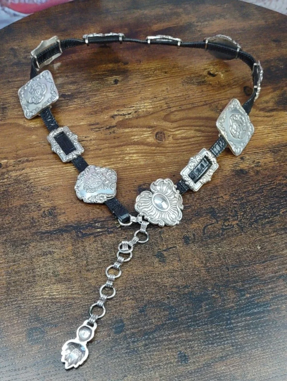 Brighton Concho Belt w/Dangling Chain Link