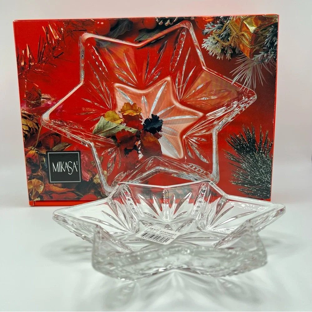 Vintage Mikasa Starmist Glass Dish Trinket Candy Catchall Dish 7.25