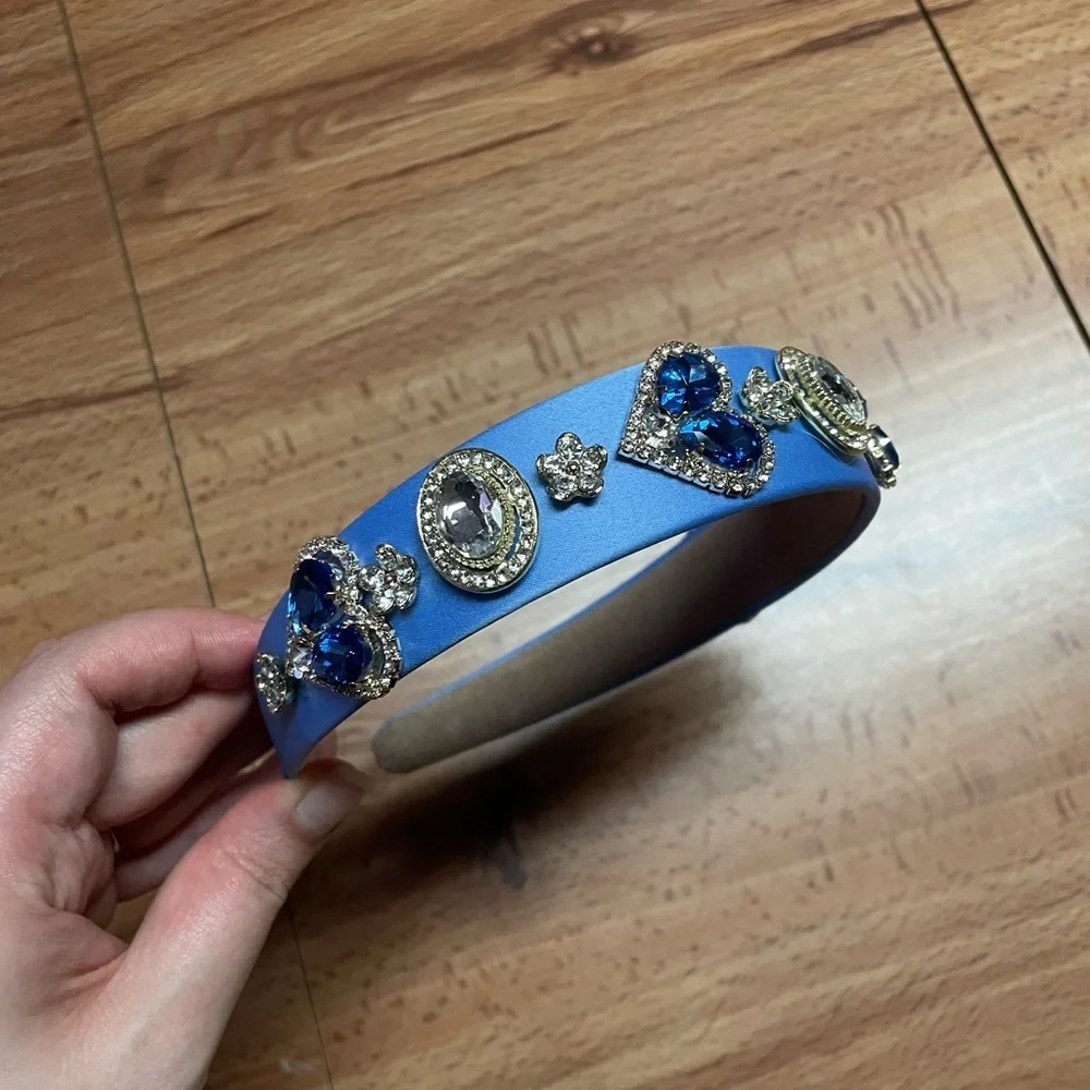 Blue Heart Embellished Headband
