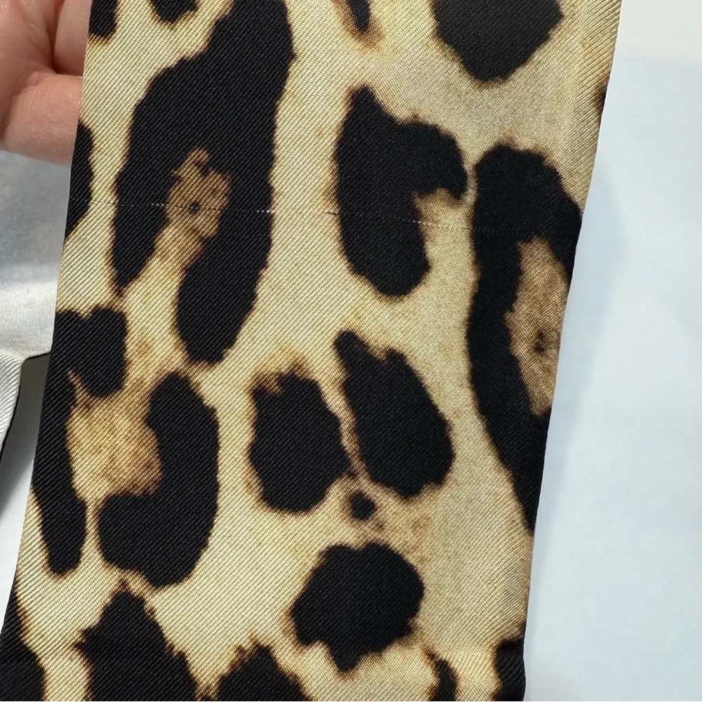 NWT Burberry London Reversible Silk Animal Print Long Bandeau Scarf