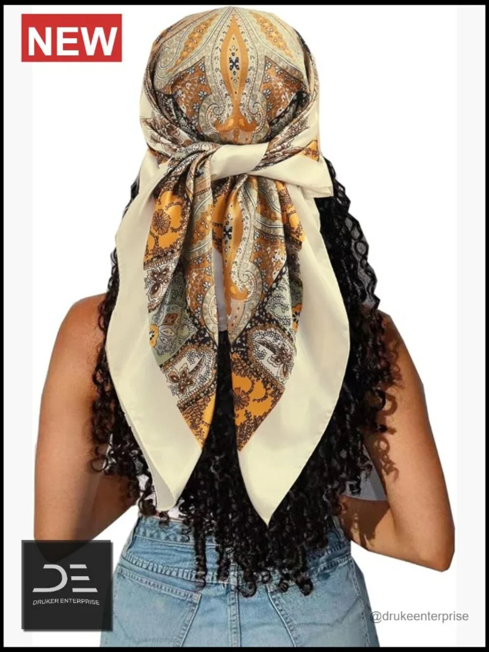 Large Square Satin Scarf Silk Feeling Hair Scarf 35