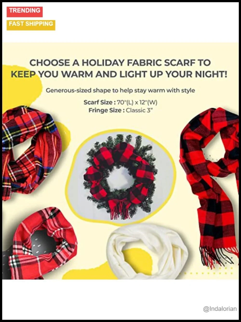 Winter Scarf Shawl with Cashmere Feel - 72