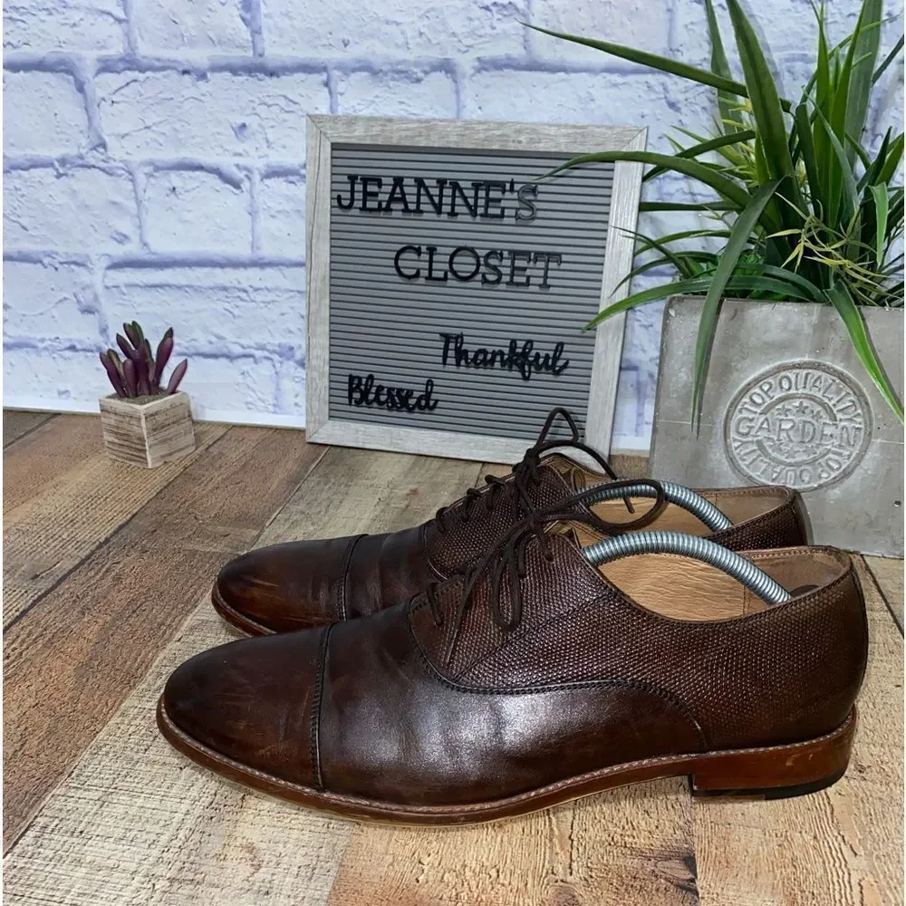 Warfield & Grand leather Oxfords cap toe dress shoe