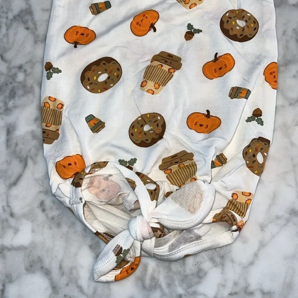 NWT ANGEL DEAD PUMPKIN THANKSGIVING KNOTTED GOWN 0/3M
