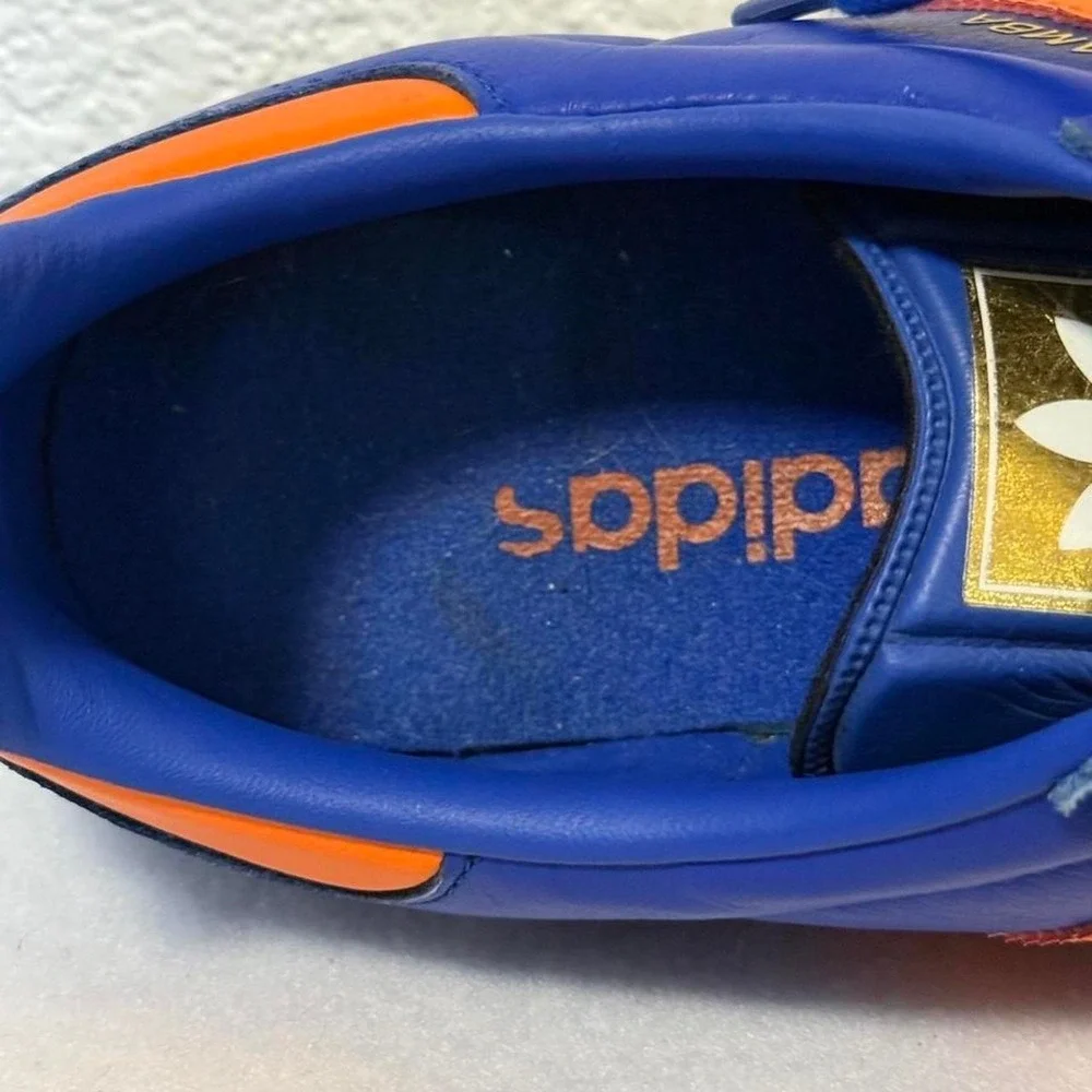 Adidas Samba Blue Orange Gum Sole Sneakers CQ2150 Mens Size 9.5 Low Top Shoes