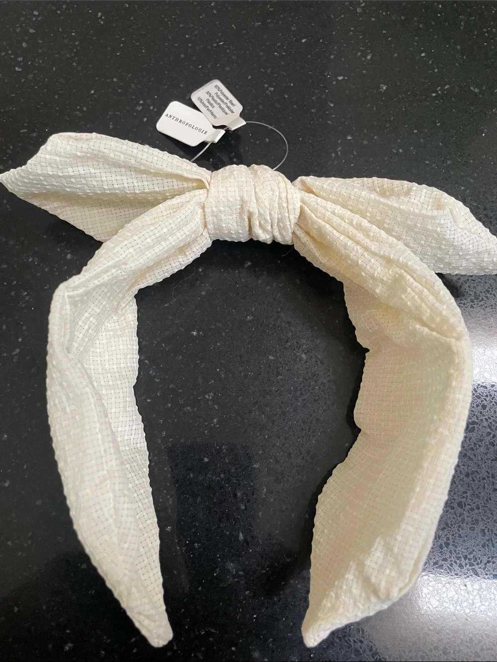 Anthropologie Cream Knotted Headband