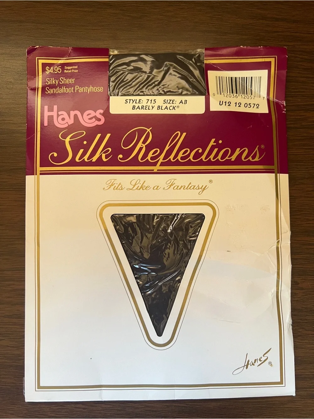 Vintage 80s Hanes Silk Reflections Black Pantyhose - Size AB - Made in USA