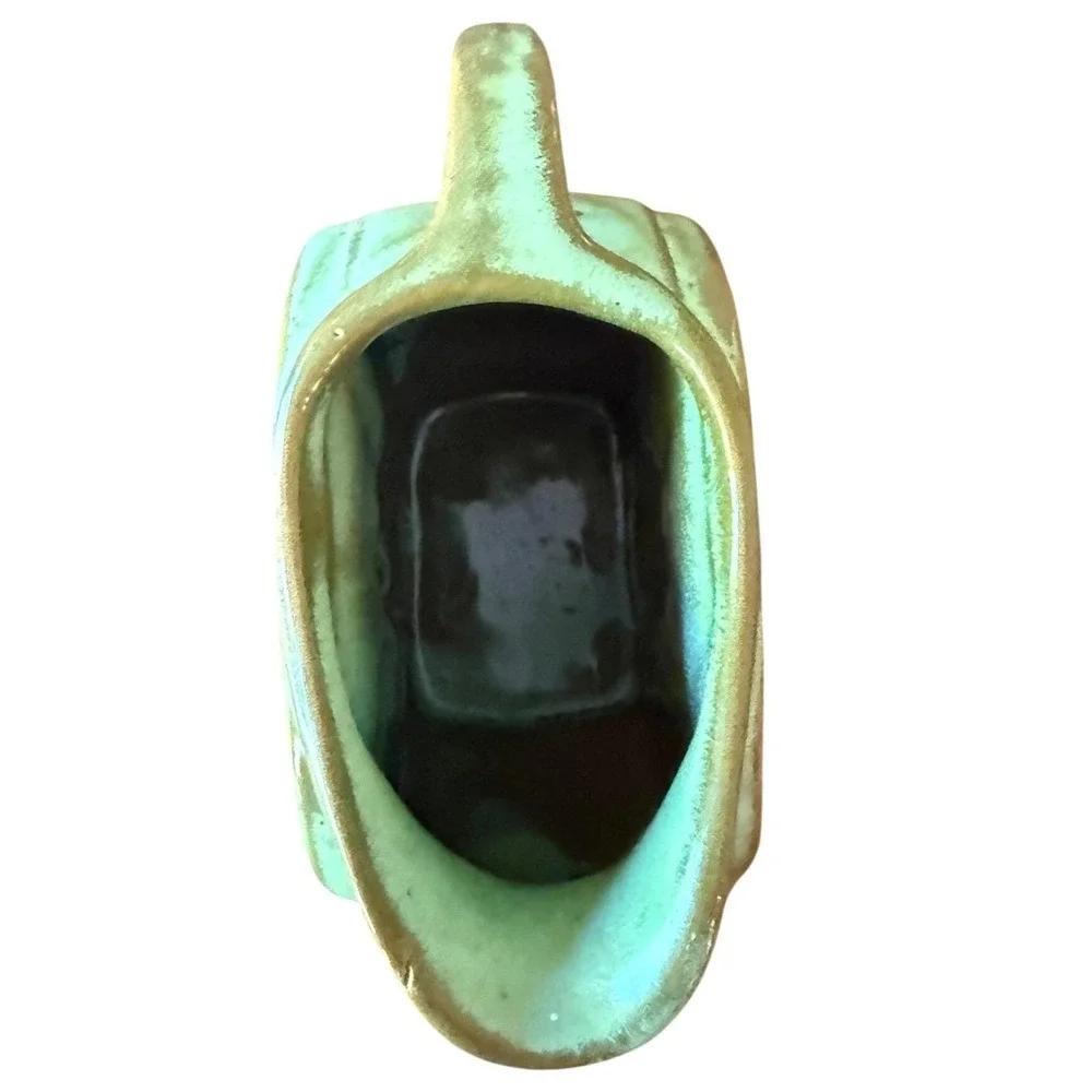 Vintage Frankoma Wagon Wheel Pitcher - Prairie Green Pottery Creamer - Ada Clay