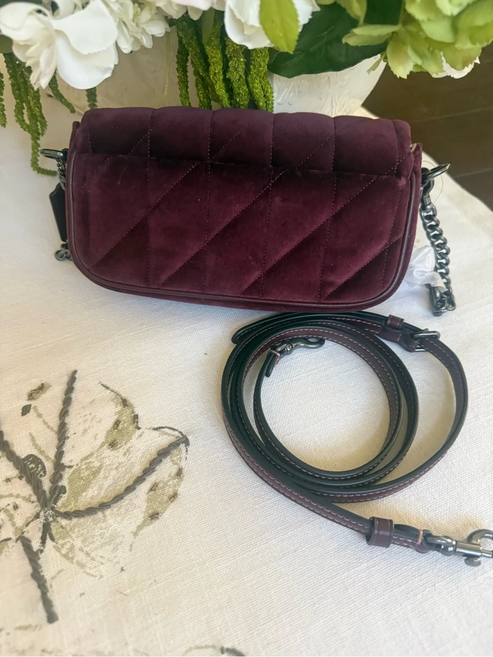 Coach quilted velvet