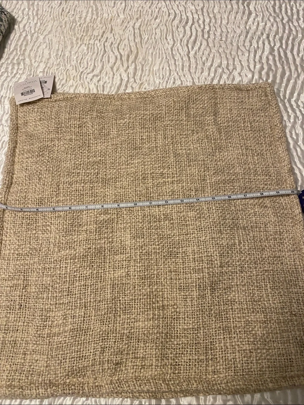 Set of 2. 20x20 Natural Woven Throw pillow covers - Natural Beige