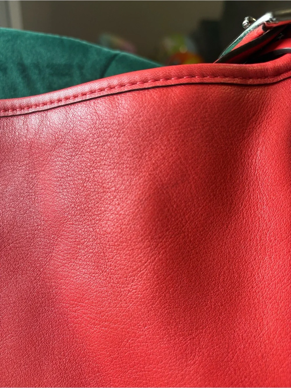 Coach Lexy Pebble Leather Shoulder Bag Red | Large Hobo Tote | Tassel
