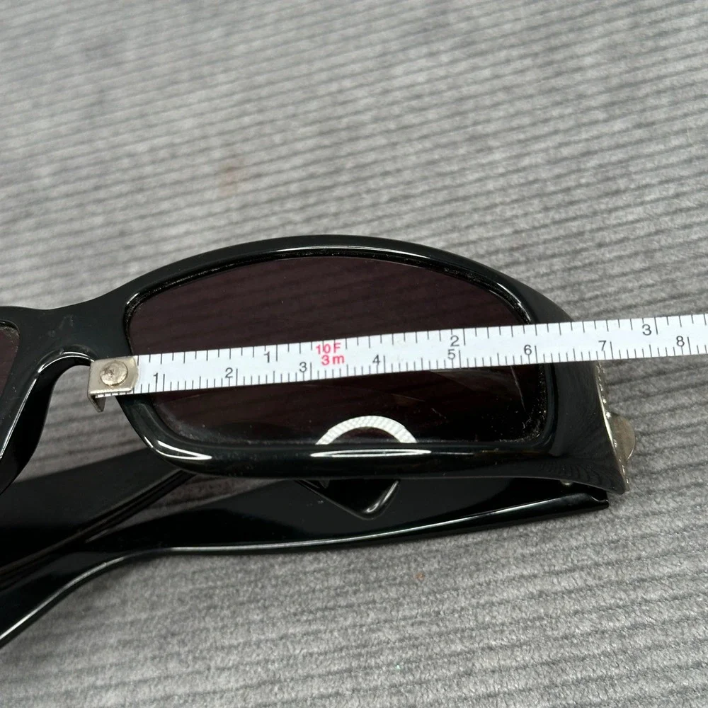 Versace 4044-B Y2K Sunglasses Black Wrap Silver Medusa Rhinestone 66-15-120