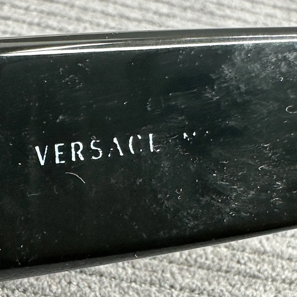 Versace 4044-B Y2K Sunglasses Black Wrap Silver Medusa Rhinestone 66-15-120