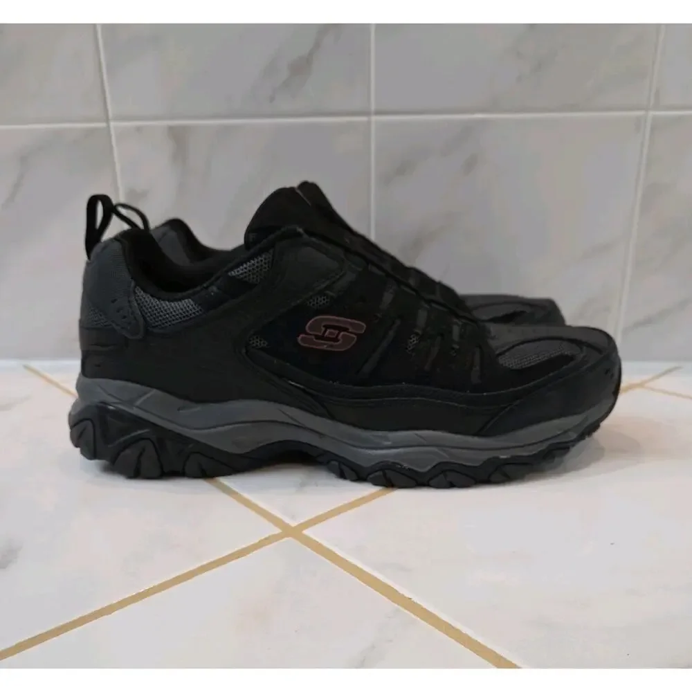 Skechers Mens After Burn Memory Fit Sneaker Black Sz 11
