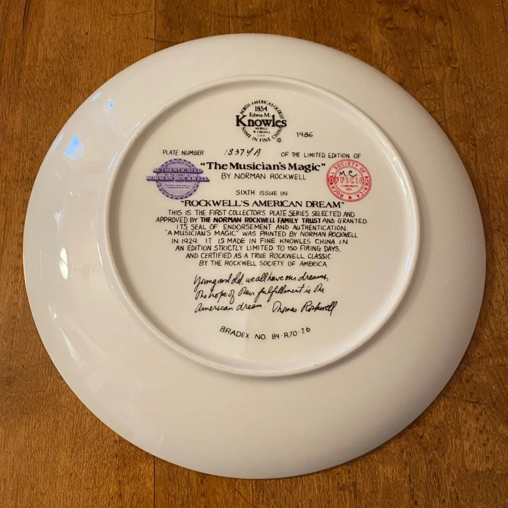 Knowles Collector Plate Norman Rockwell The Musicians Magic