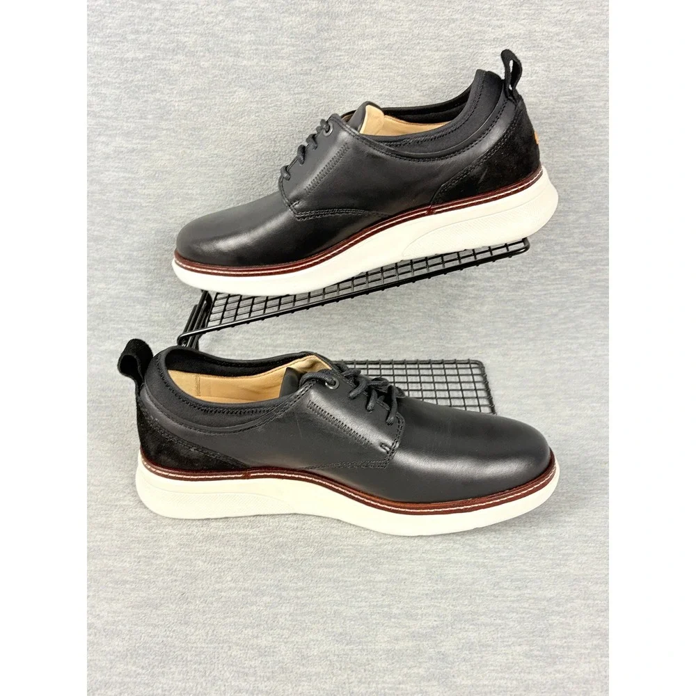 Samuel Hubbard Rafael Shoes Mens 9.5 M Black Leather Lace Up Derby Hybrid Casual
