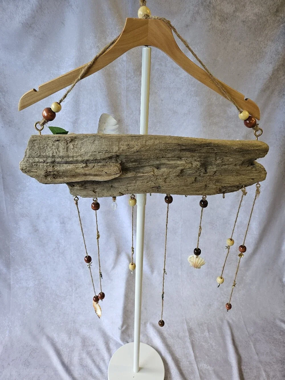 Handmade Pacific Northwest Beach Driftwood Shell Hanging Sign