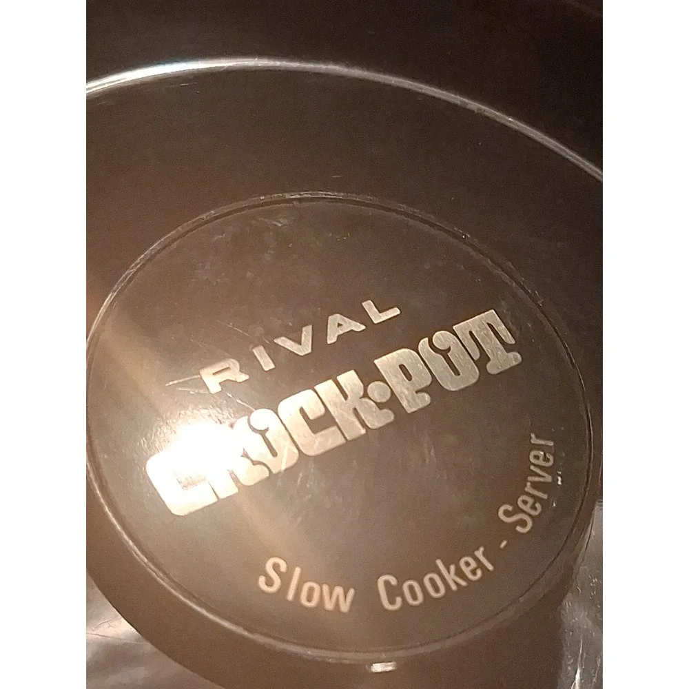 Vintage Rival Crock-Pot Model 3300 5 Qt Stoneware Slow Cooker Gold 1970s Box