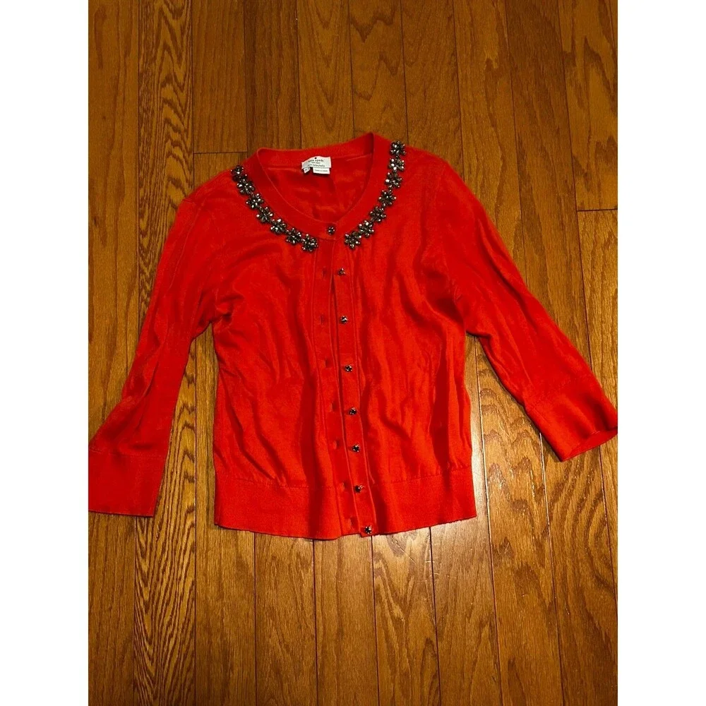Kate Spade Women’s Jeweled Button Up Cardigan Size S