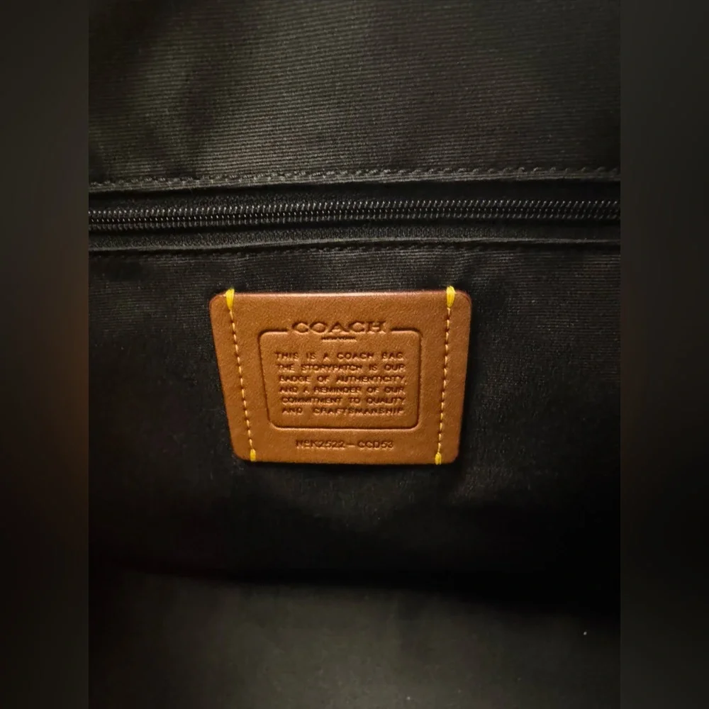 Coach Black Embossed Leather Satchel with Gold Hardware