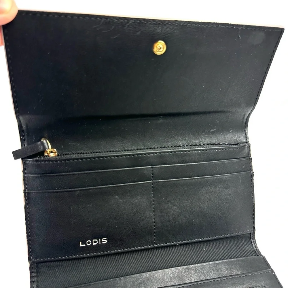 Lodis Wallet Mill Valley Alix Trifold Brown Leather RFID Organizer Clutch New‎