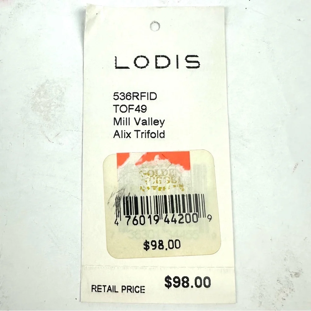 Lodis Wallet Mill Valley Alix Trifold Brown Leather RFID Organizer Clutch New‎