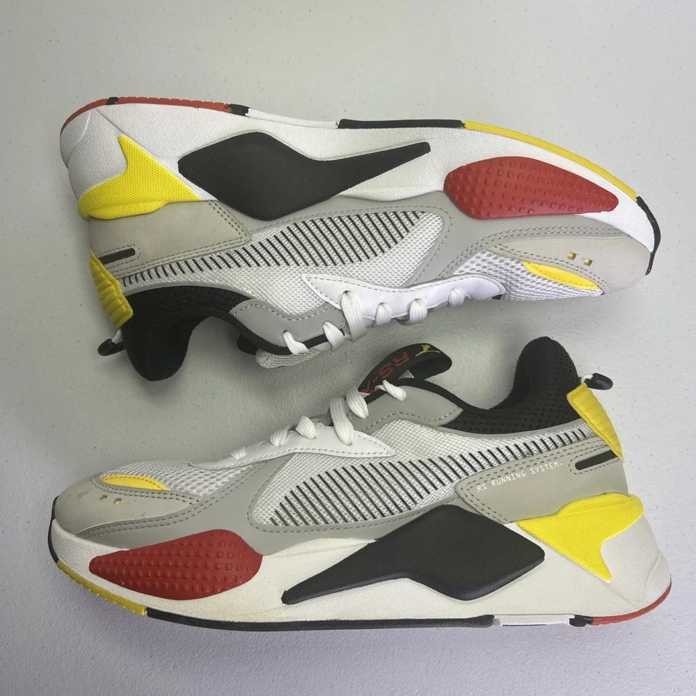 Puma RS-X Toys Sneakers  White Cyber Yellow Black Red 369449-15 Men's 10.5 US