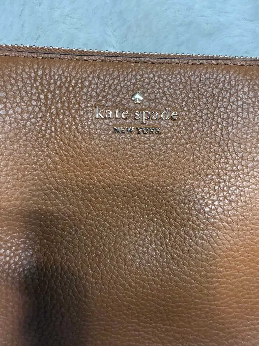 Kate Spade Triple Gusset Crossbody Bag in Warm Ginger Brown Leather