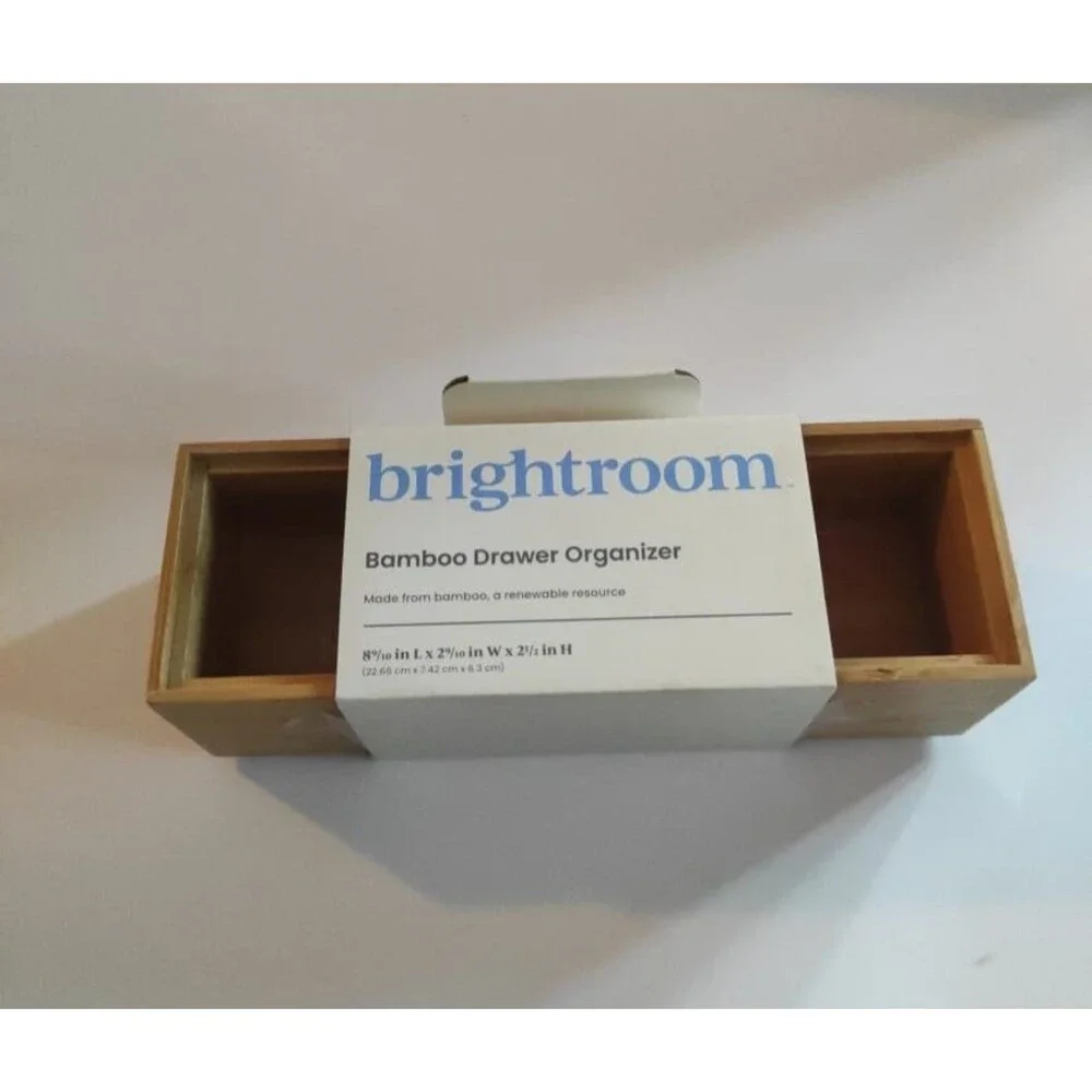Brightroom Bamboo Drawer Organizer Set – 3 Pieces – Kitchen Bathroom Office