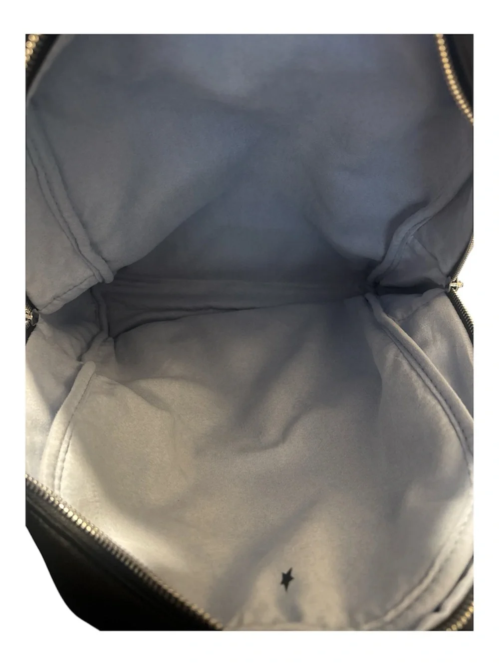 Mugler Black Logo Backpack with Silver Zippers