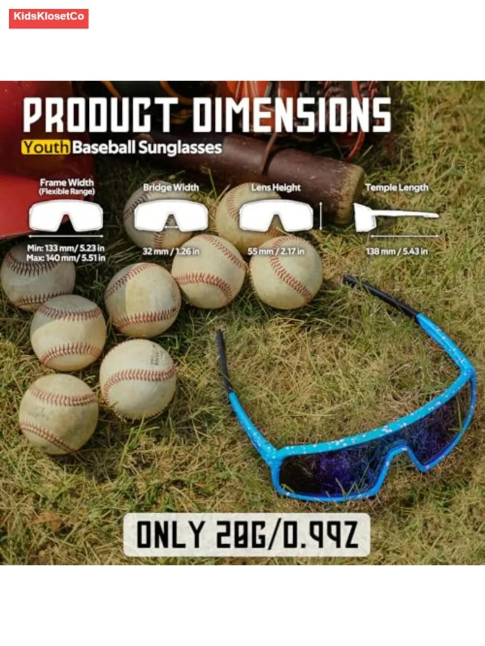 Youth TR90 Polarized Sports Sunglasses UV400 Ages 8-14