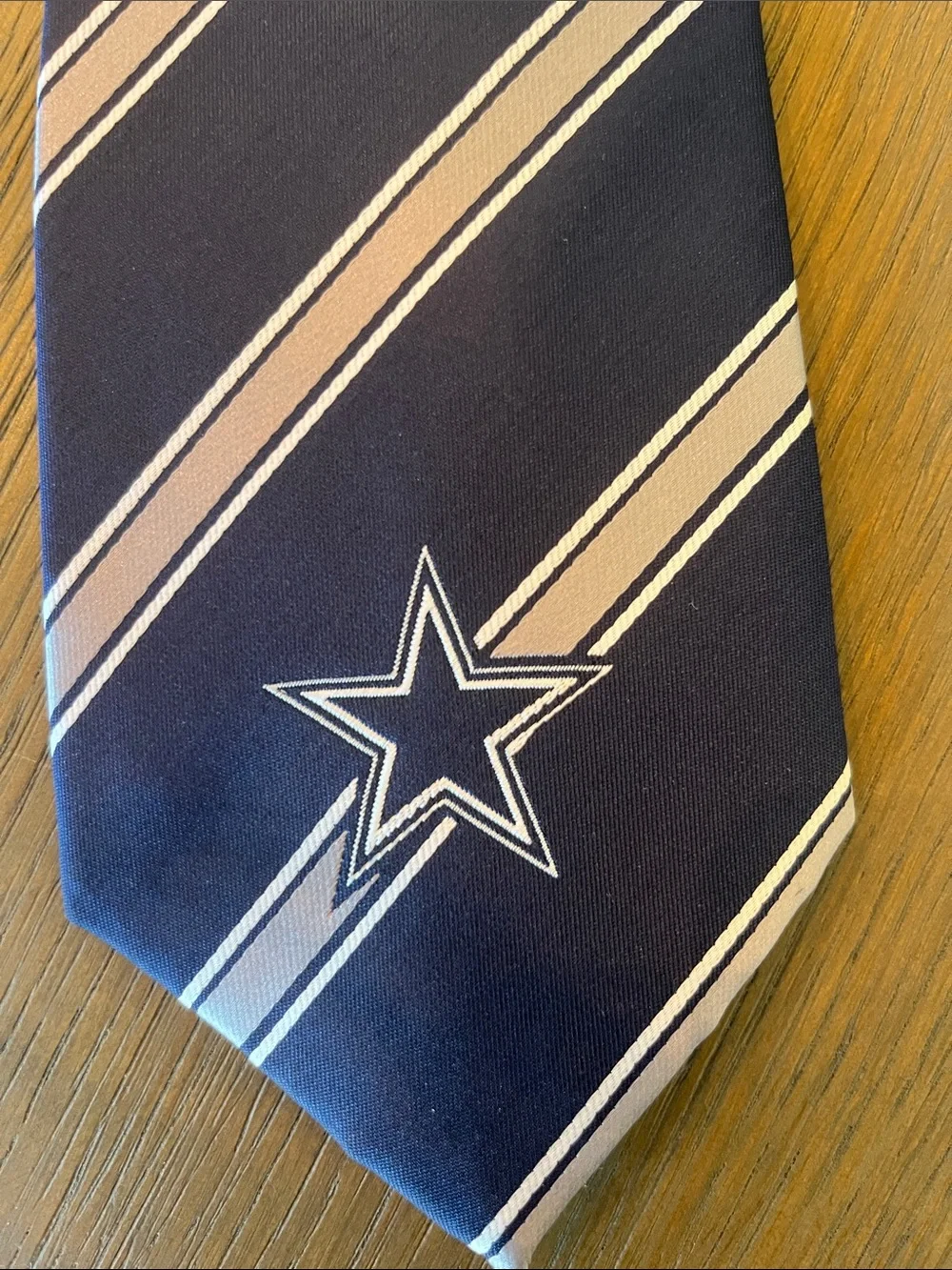 NFL Dallas Cowboys Navy and White Striped Tie