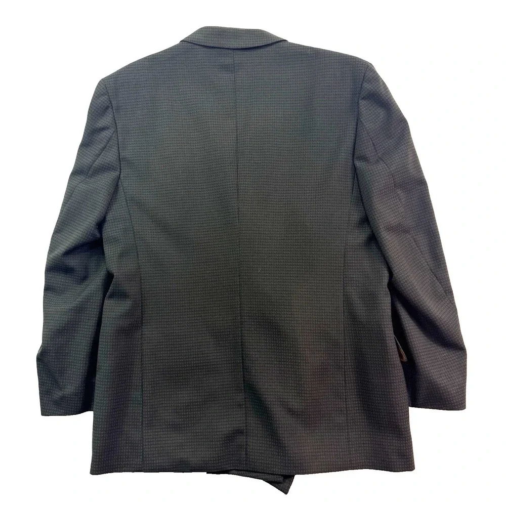 Vtg 90s Double Breasted‎ Blazer 42R green knit jacket sport suit coat J Riggins