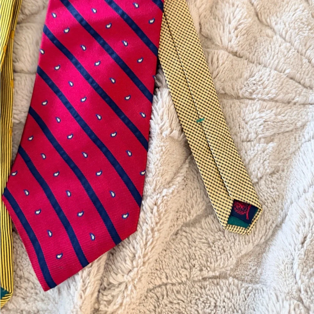 Lot of 6 beautiful two toned Tommy Hilfiger 58” 100% silk tie EUC