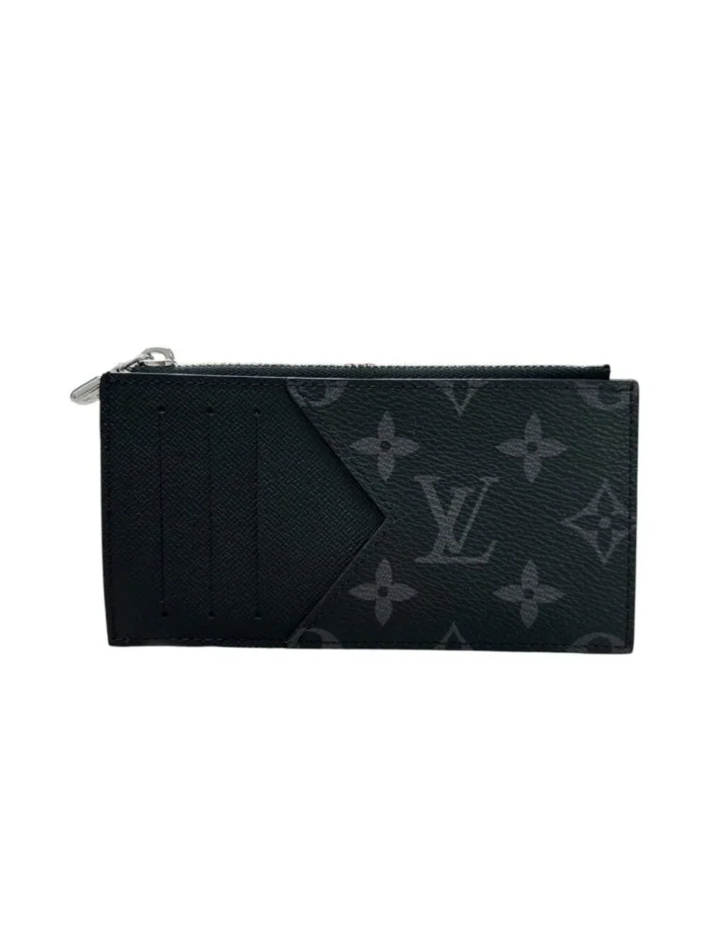 Louis Vuitton Monogram Eclipse Black Silver Coin Case