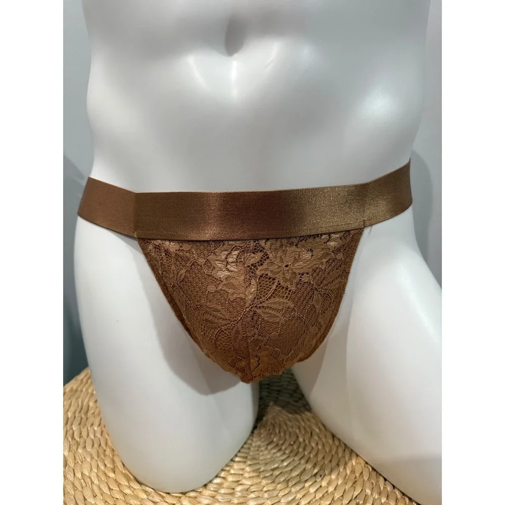 Cosabella Never Say Never Men's Lace Jock Strap Nude TRE Size M NWT