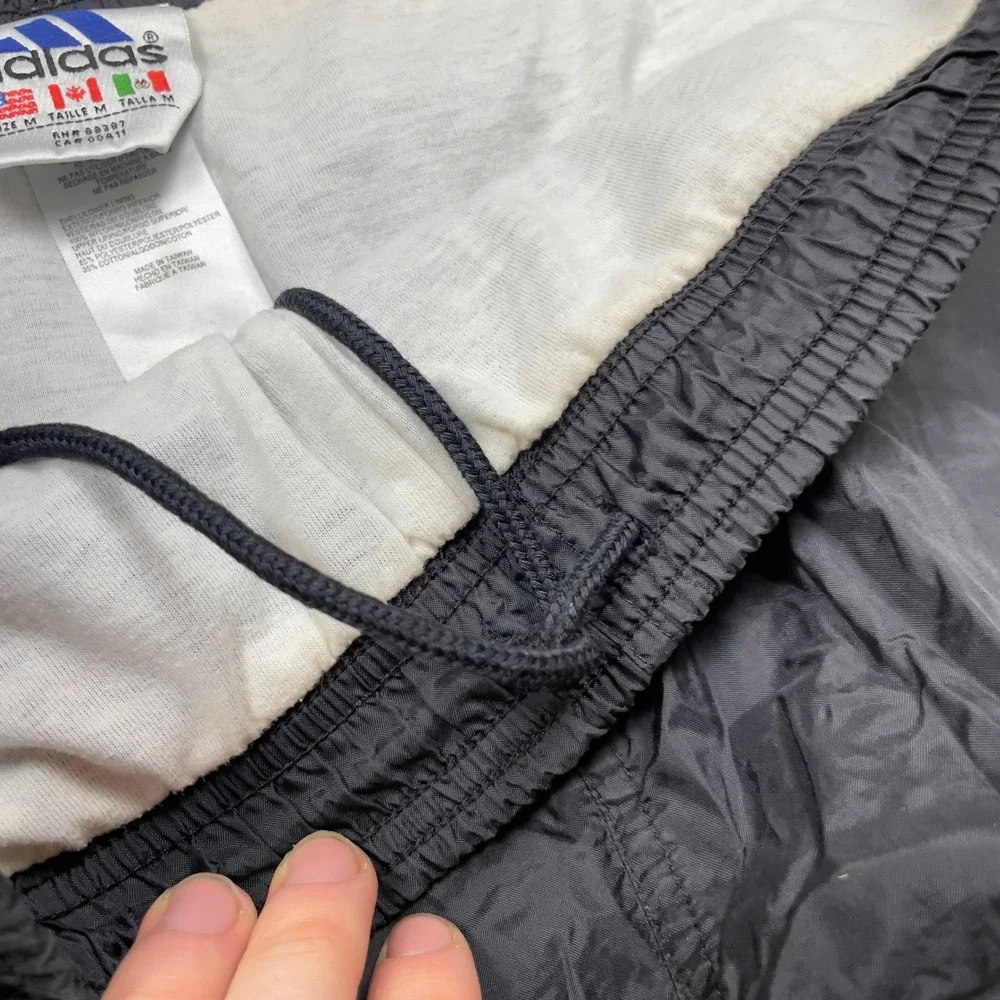 Adidas Mens Track Pants Black‎ White 3 Stripe Athletic Joggers Size M