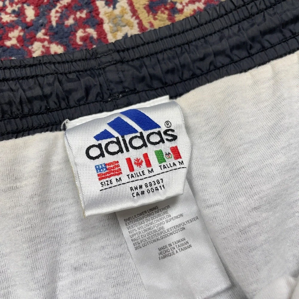 Adidas Mens Track Pants Black‎ White 3 Stripe Athletic Joggers Size M