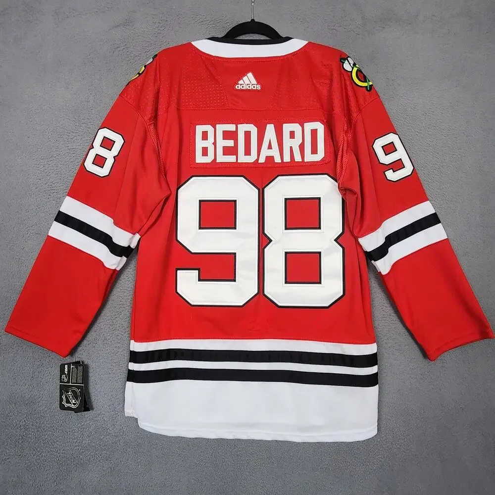 Chicago Blackhawks Hockey Jersey Mens Large Red NHL Connor Bedard 98 Adidas