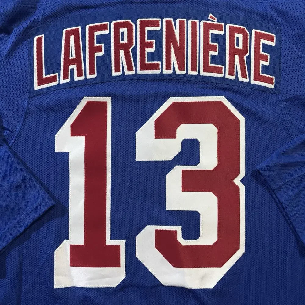 Adidas NY Rangers Alexis Lafreniere 13 Authentic Blue Jersey Men Size 50 NWT