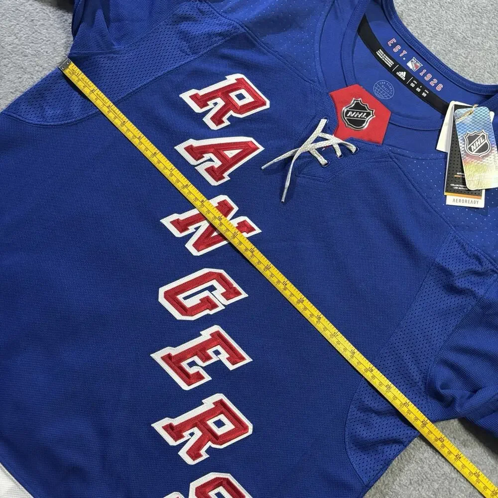 Adidas NY Rangers Alexis Lafreniere 13 Authentic Blue Jersey Men Size 50 NWT