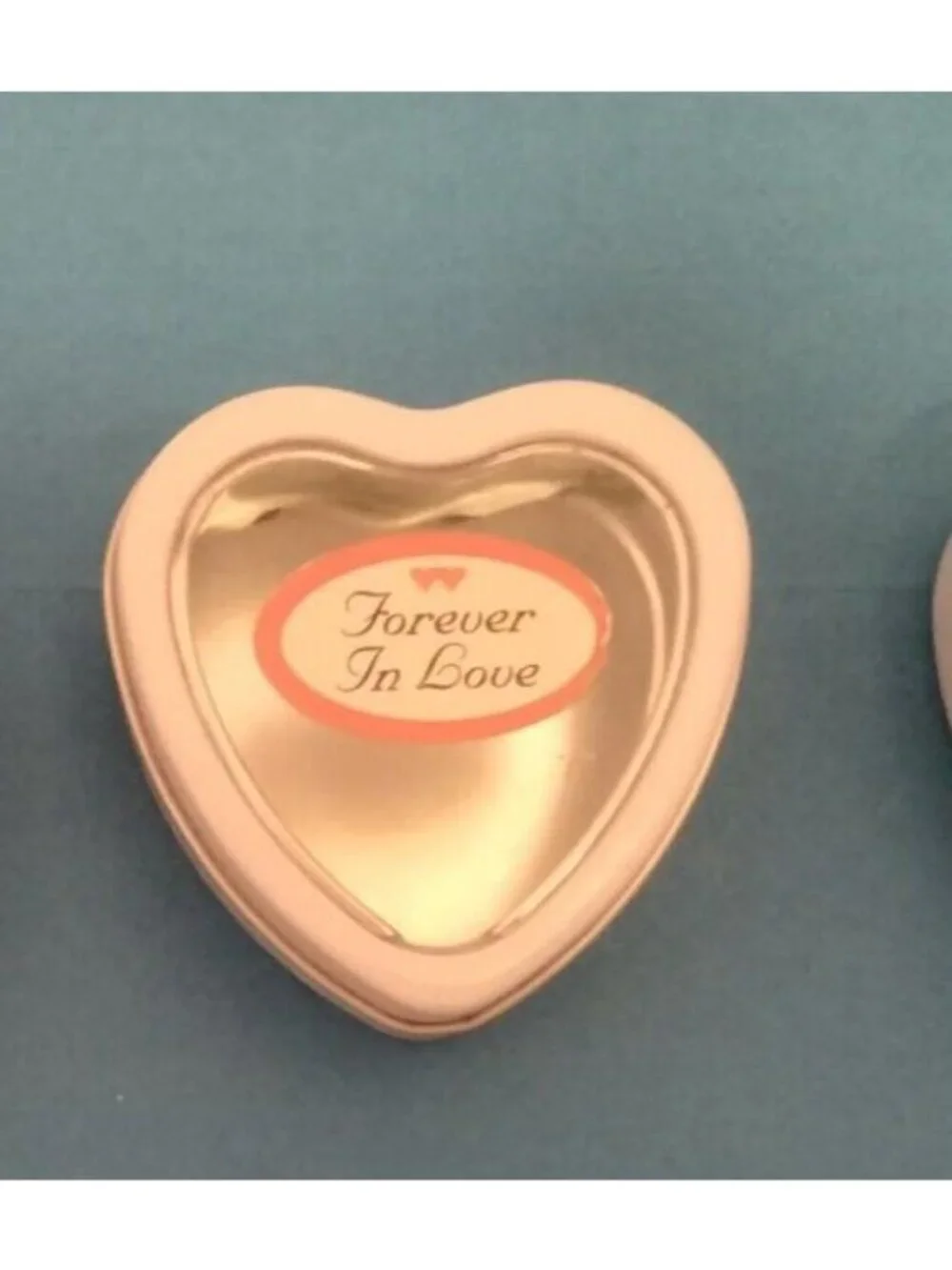 White Heart Shaped Trinket Box Forever in Love Metal Jewelry Case Wedding lot 3