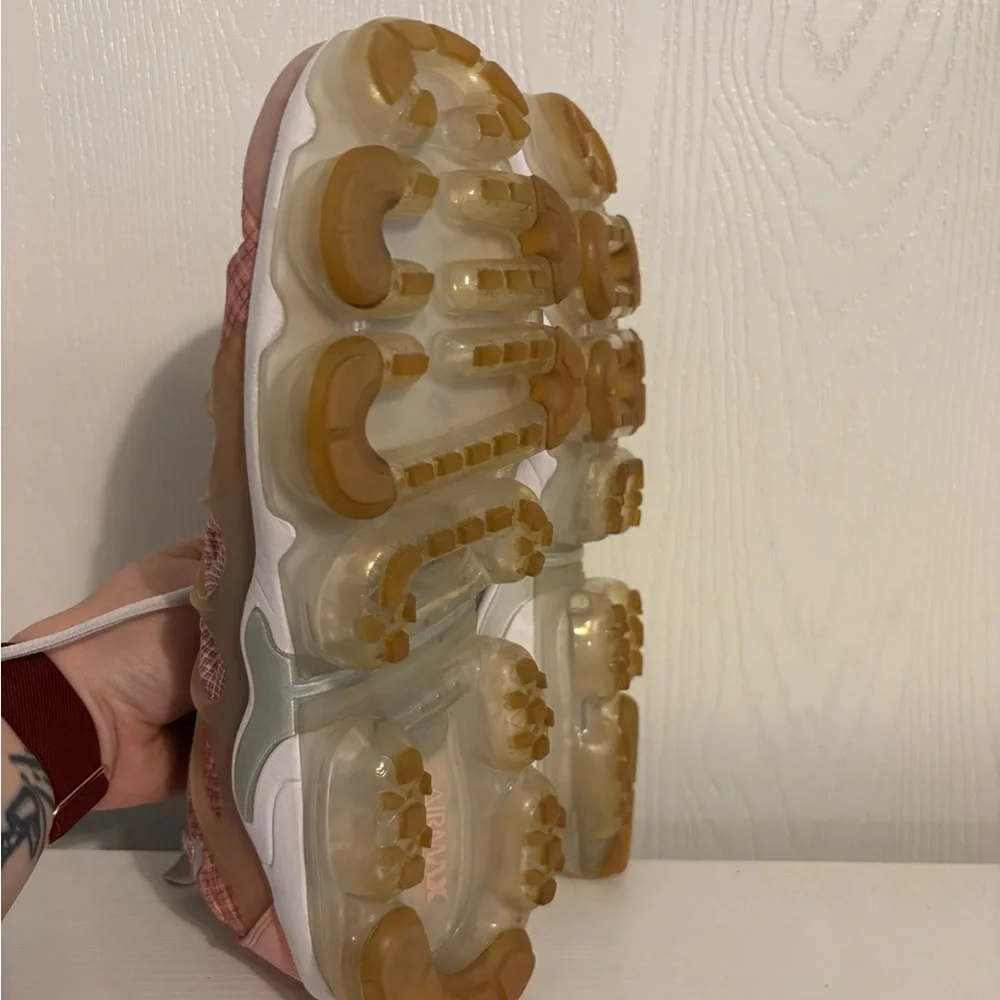 Nike | Women's Pink and Tan VaporMax-Style Sneakers | Size 10