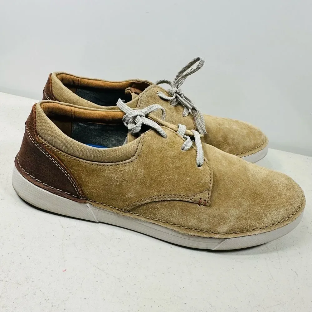 Clarks Gerald Lace Suede Leather Oxfords Shoes Mens 13 Dark Sand Brown Comfort