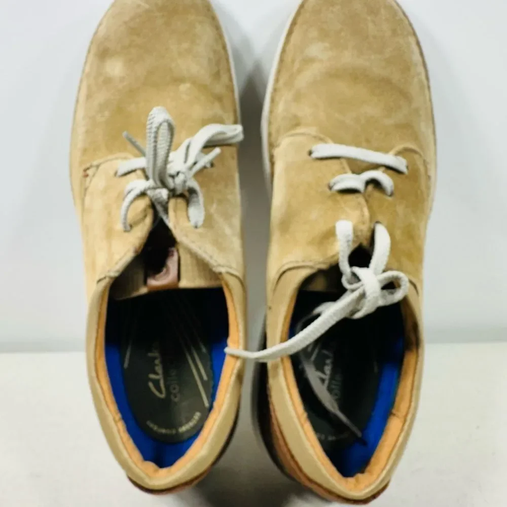 Clarks Gerald Lace Suede Leather Oxfords Shoes Mens 13 Dark Sand Brown Comfort
