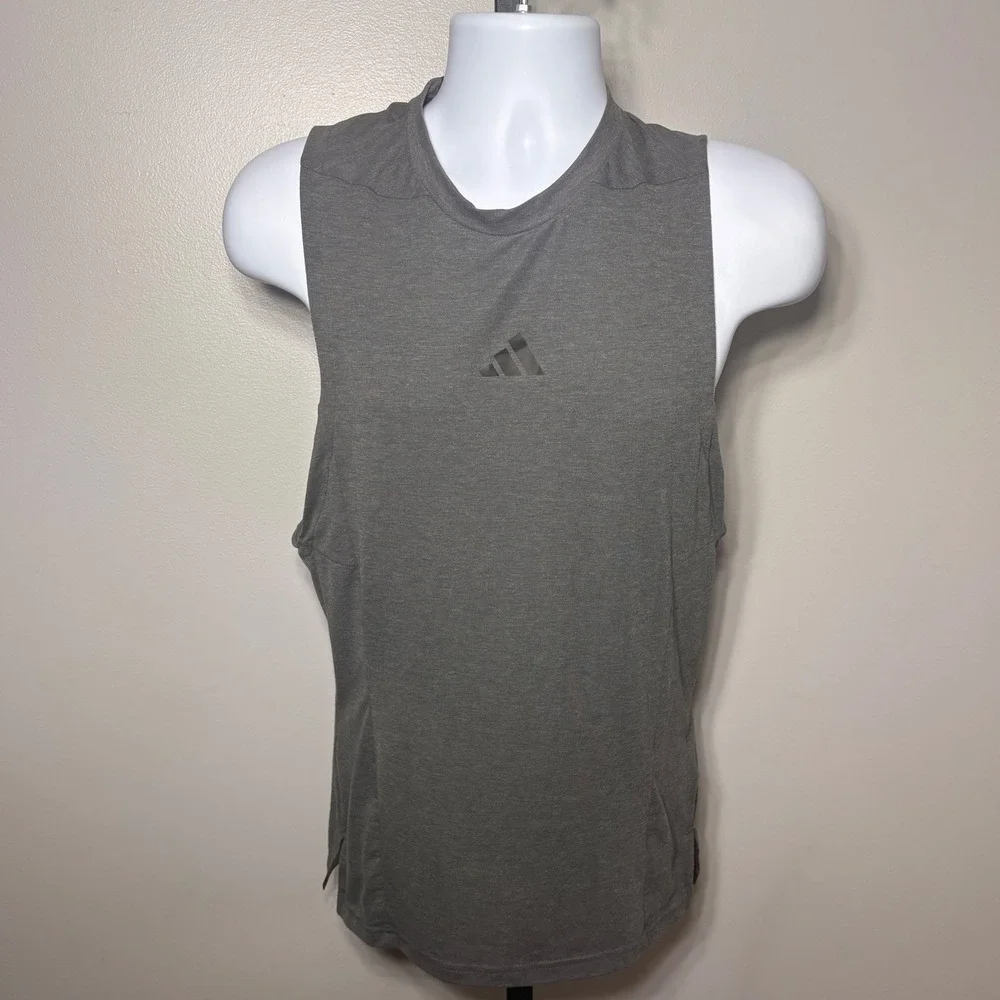 Adidas Training Mens‎ XS Grey Aeroready Muscle Tank Top Sleeveless Gym Shirt