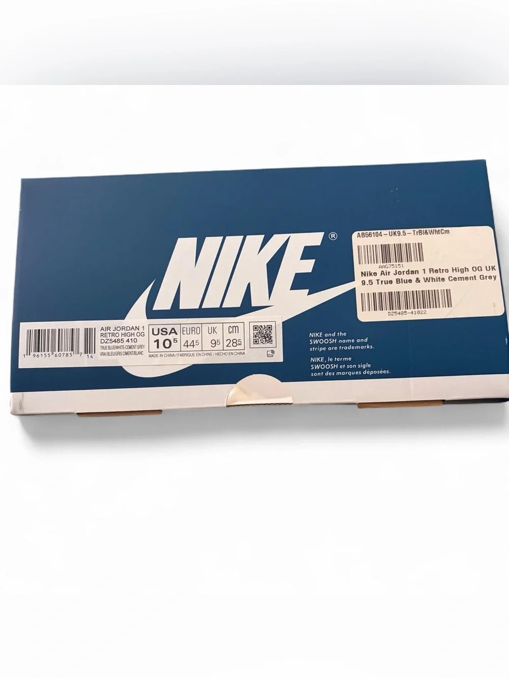Jordan 1 retro high og true blue men’s 10.5 sneakers