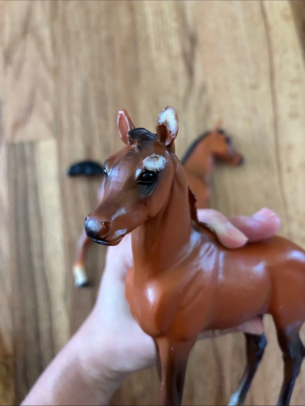 Pair of Blue Box Plastic Horse Foals Toy Figures