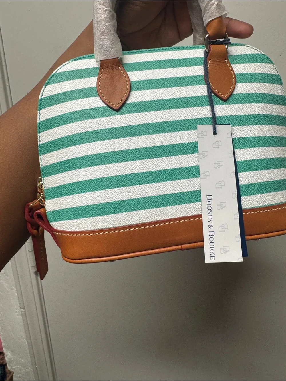 Dooney & Bourke teal stripes